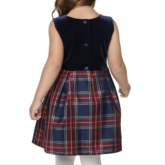 Toddler Girls Plaid Knit To Woven Dress - Spruceshad - The Children's Place - 4t - Picture 2 of 9
